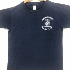 Vintage Fire Dept T-Shirt Franklin‎ County Training 1984 Sportswear Size Large